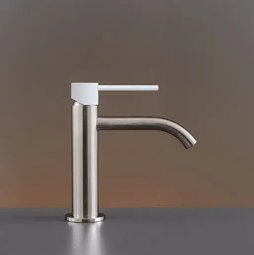 Смеситель для раковины CEA Gastone GAS01WS сталь матовая, белый