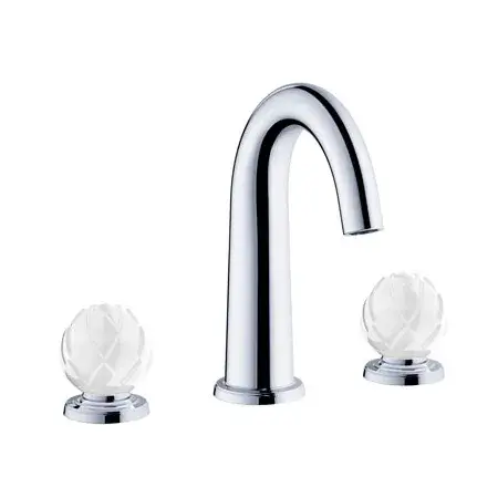 Смеситель для раковины Jorger BELLEDOR 631.30.300.000-33 хром, ручки с окантовкой белый/платина 33