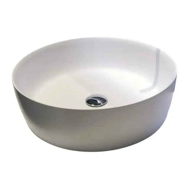 Раковина Antonio Lupi CATINO CATINO43 FLUMOOD белый/снаружи-METALLO LIQUIDO OTTONE, дон.клап.-хром