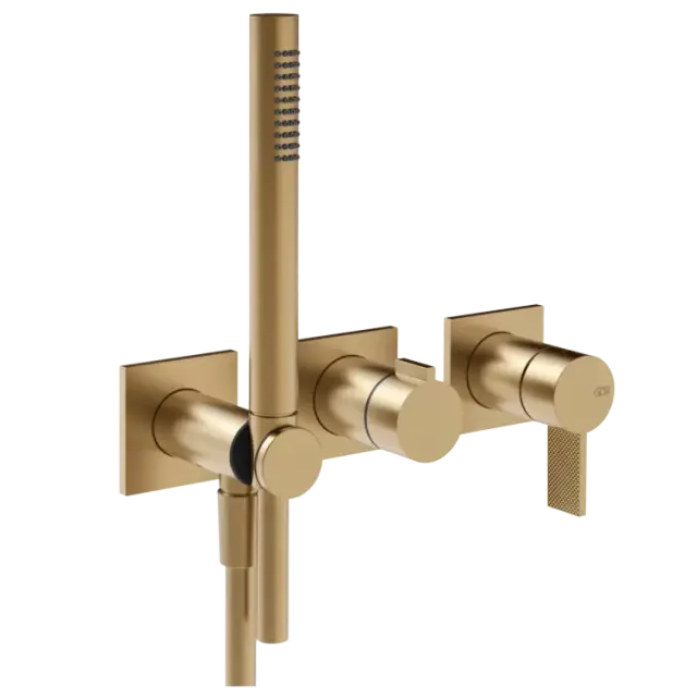 Смеситель для душа Gessi INVERSO DIAMANTATO 73636#726 цвет-warm bronze brushed PVD