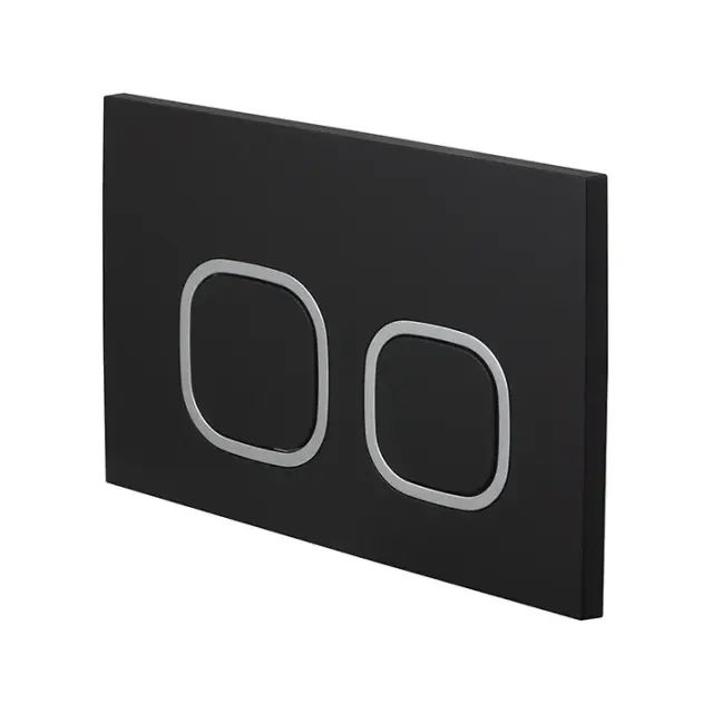 NOKEN i-Comfort CRYSTAL Клавиша двойного смыва, стекло чёрный/кольца хром