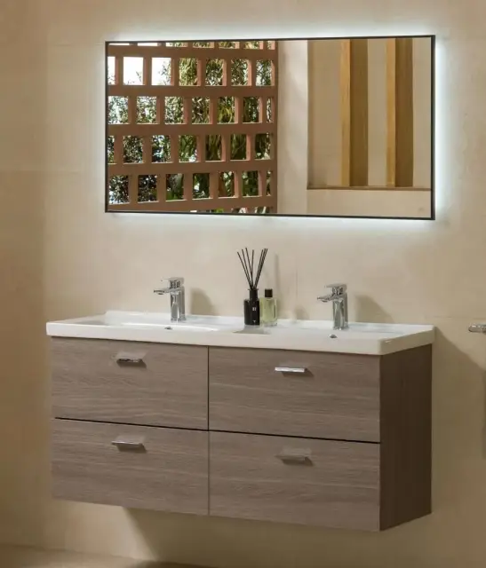 NOKEN PACK NK CONCEPT 120 CM Комплект мебели со смесителем и зеркалом, grey oak/white/хром