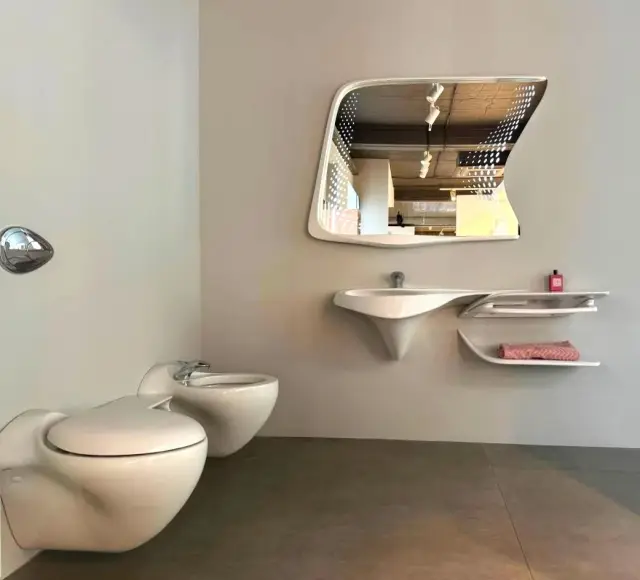 NOKEN VITAE Комплект керамики со смесителями и зеркалом, белый/хром