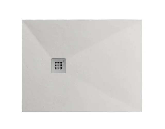 NOKEN SLATE Поддон из минерального литья с фактурной поверхностью, 100x90х3h см, белый