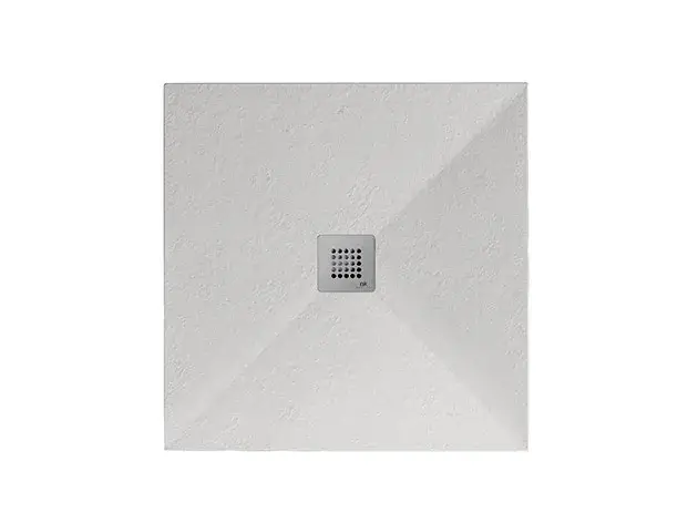 NOKEN SLATE Поддон из минерального литья с фактурной поверхностью, 90x90х3h см, белый