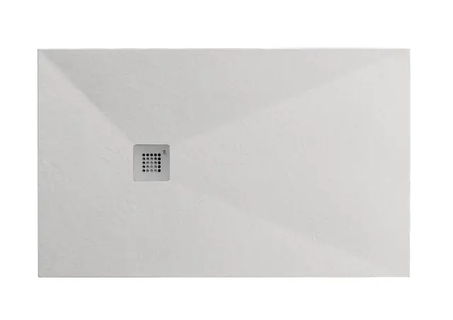 NOKEN SLATE Поддон из минерального литья с фактурной поверхностью, 120x90х3h см, белый