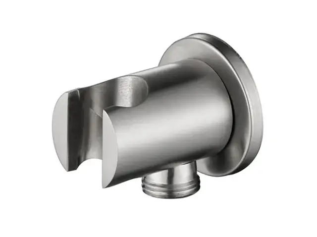 NOKEN ROUND INOX Подвод воды с держателем ручного душа, браш. нержавеющая сталь