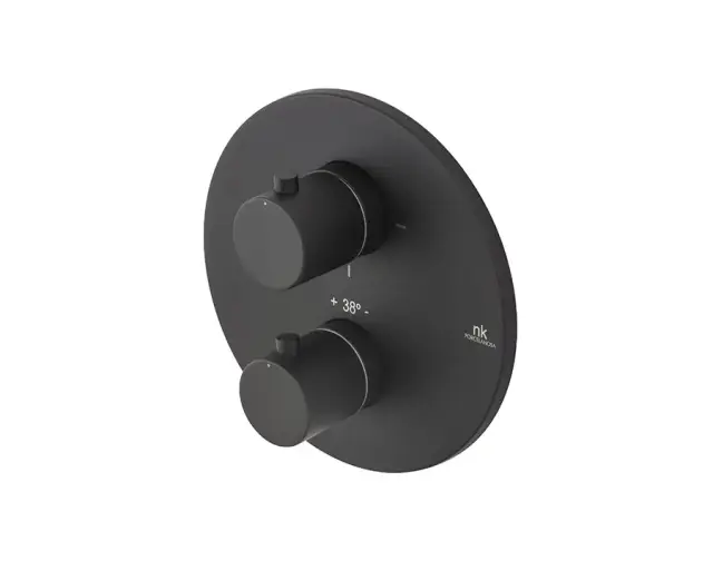 NOKEN ROUND Внешняя часть термостата, черный матовый