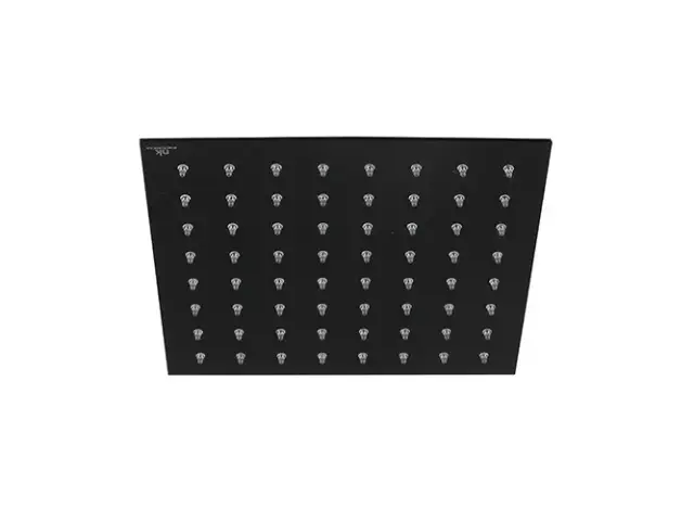 NOKEN SQUARE Верхний душ 20x20 см., с шаровым соединением и защитным клапаном, 9 л/мин, чёрный