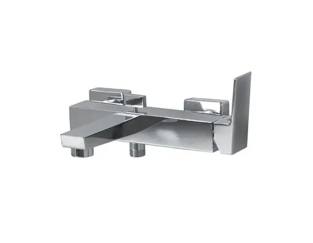NOKEN SQUARE Смеситель для ванны настенный, для душа 18 л/мин, для ванны 15,98 л/мин, хром