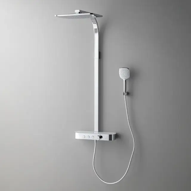 NOKEN T&F PREMIUM Душевая стойка с термостатом р.д. 6,2 л/мин, лейки 15,09 л/мин, хром