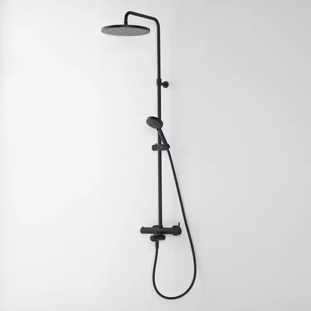 NOKEN TEC ROUND Душевая стойка с однорычажным смесителем, чёрный