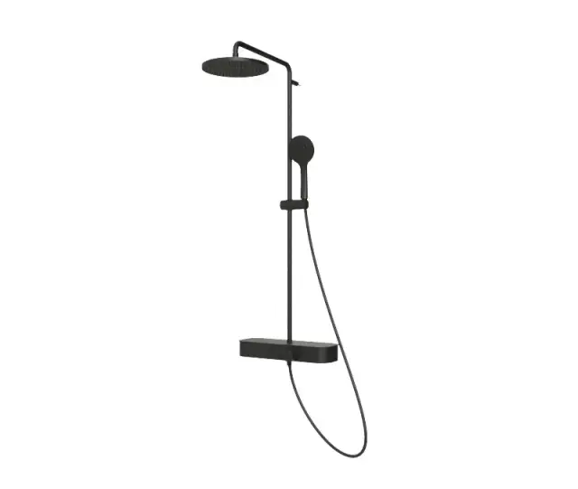 NOKEN TOUCH&FEEL ROUND Душевая стойка с термостатом, р/душ 11 и верхний душ 8,25 л/мин, чёрный