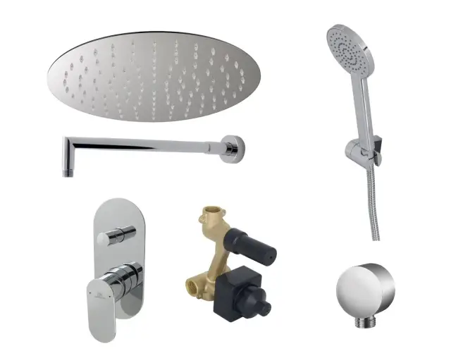 NOKEN KIT HOTELS Комплект для душа, с верхним душем ROUND Ø30 см, хром