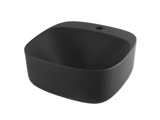 NOKEN ARQUITECT Раковина накладная на столешницу, 42x42, без перелива, 1 отв, черный