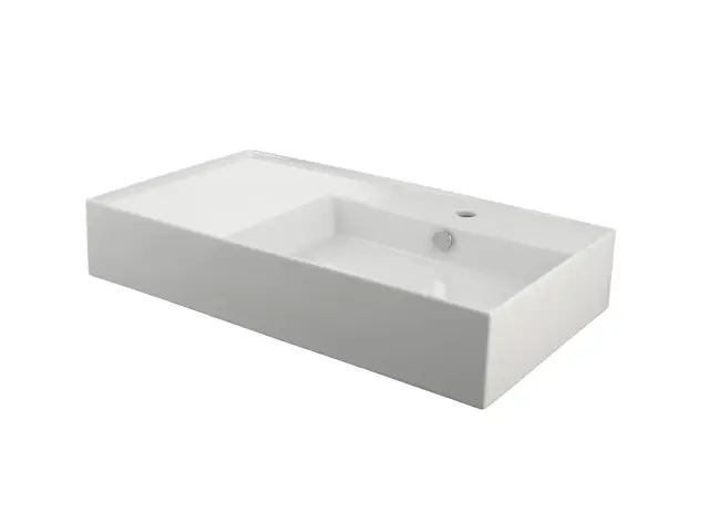 NOKEN ESSENCE C Раковина подвесная с перемещенным углублением направо 80 см, белый