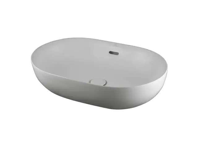 NOKEN SLENDER Раковина 60x40 см для установки на столешницу с переливом, с ДК, белый матовый