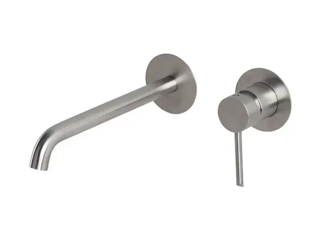 NOKEN ROUND INOX Внешняя часть смесителя для раковины из стены, 230 мм, браш. нержавеющая сталь