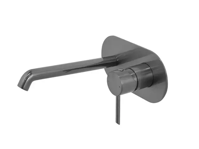 NOKEN ROUND Смеситель для раковины из стены, вынос 200 мм, 5 л/мин, браш. титан