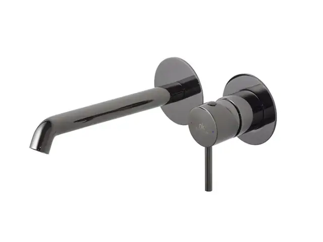 NOKEN ROUND Внешняя часть смесителя для раковины из стены, вылет 200 мм, титан