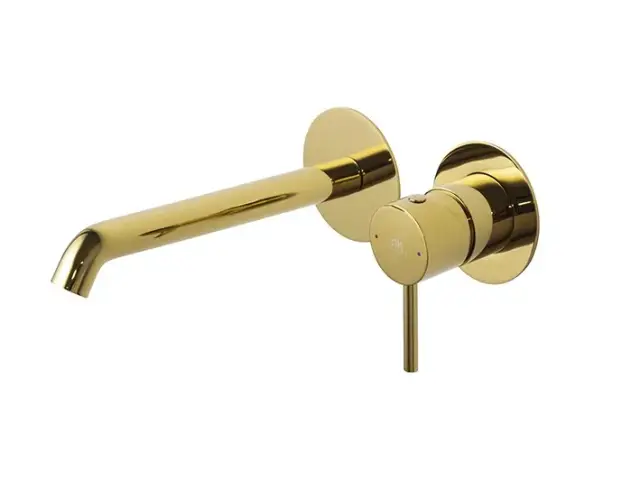 NOKEN ROUND Внешняя часть смесителя для раковины из стены, вылет 200 мм, золото