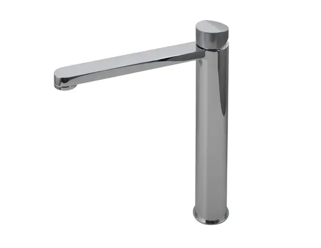 NOKEN TONO Высокий однорычажный смеситель для раковины, ребристая ручка, 5.68 л/мин, без ДК, хром