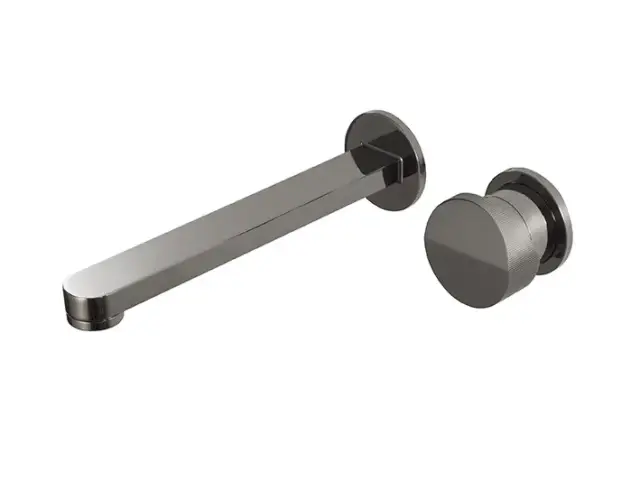 NOKEN TONO Однорычажный смеситель для раковины из стены, ребристая ручка, без ДК, 5.68 л/мин, титан