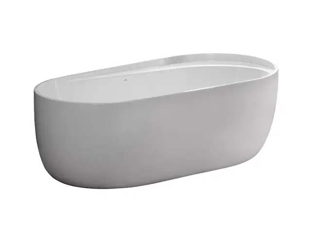 NOKEN LIEM Ванна акриловая свободностоящая, 185x95 см, скрытый перелив, белый/хром